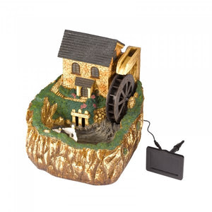 Solar Powered Water Mill Feature Fountain with LED lighting - No mains required