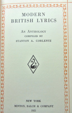 Modern British Lyrics: An Anthology