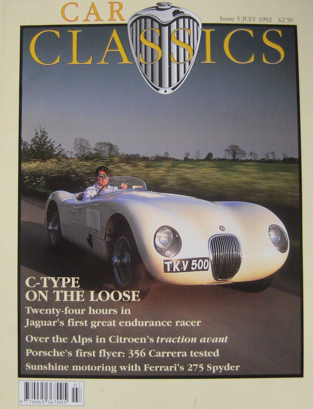 Car Classics magazine July 07/1992 No 5 featuring McLaren F1, Ferrari, Jaguar C-typr, Citroen
