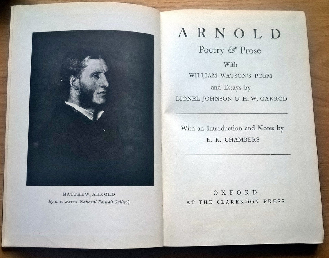 ARNOLD - Poetry & Prose with William Watson's Poem, & Essays by Lionel Johnson & [Hardcover] Matthew ARNOLD