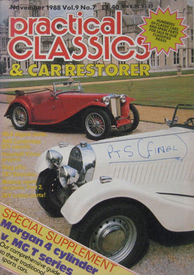 Practical Classics magazine 11/1988 featuring Morgan, MG [Paperback] Paul Skilleter