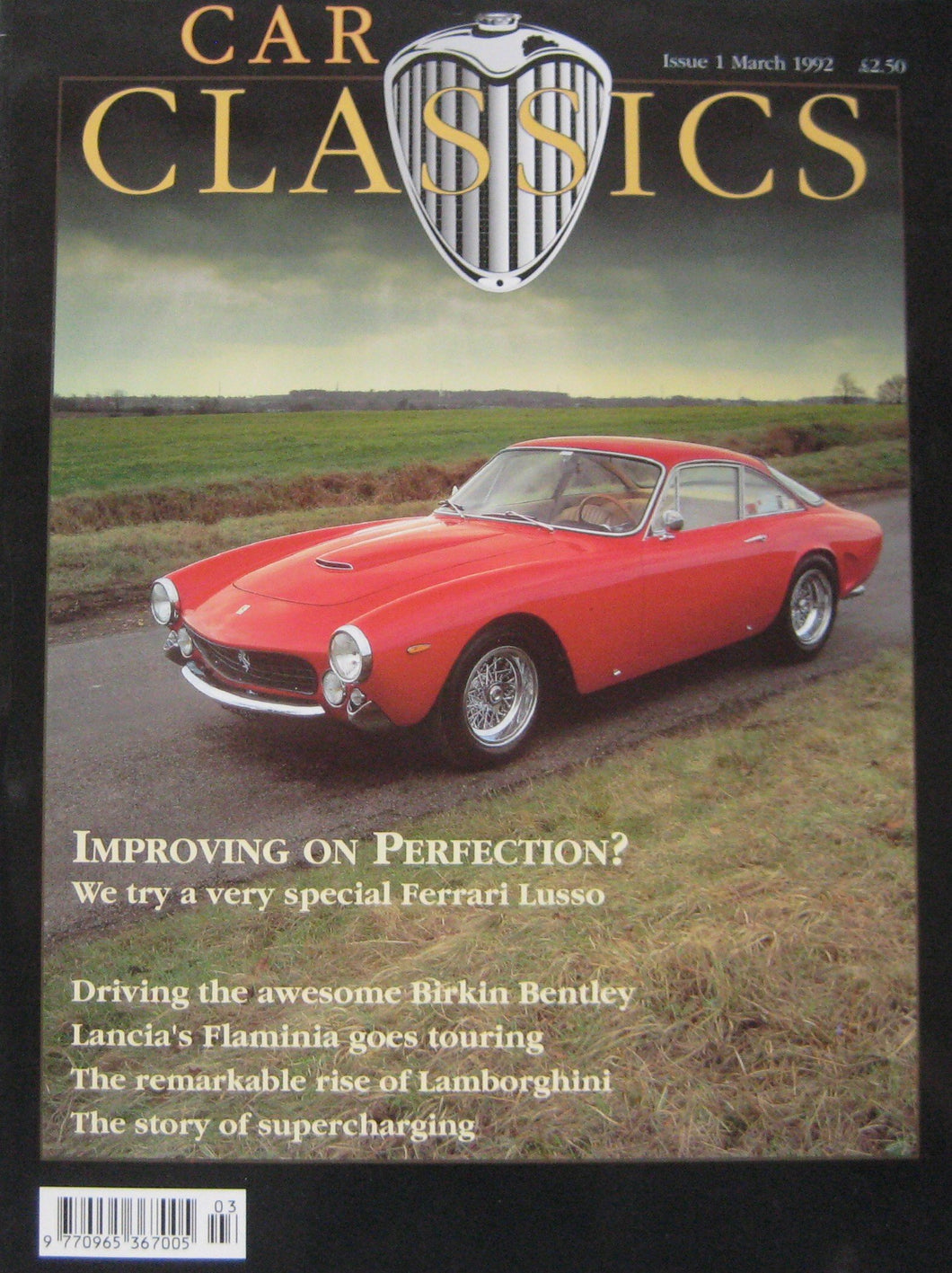 Car Classics magazine March 03/1992 No 1 Bentley, Lamborghin, Ferrari, Lancia