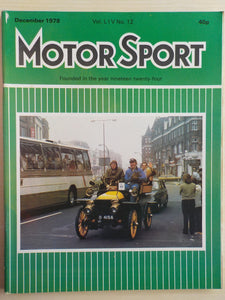 Motor Sport magazine December 1978 Vol LIV No 12 [Paperback] Bill Boddy