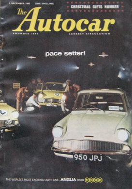 Autocar magazine 2/12/1960 featuring Sunbeam Alpine series II road test