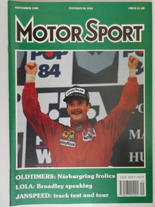 Motor Sport magazine September 1989 Vol LXV No 9