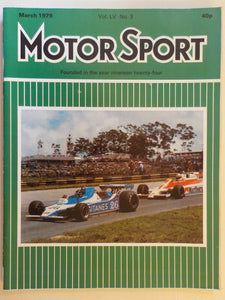 Motor Sport magazine Vol LV No 3 March 1979 [Paperback] William Boddy