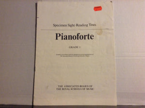 Specimen Sight-Reading Tests Pianoforte Grade 1 - The Associated Board Of The Royal Schools Of Music, London [Paperback]