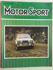 Motor Sport magazine January 1978 Vol LIV No 1 [Paperback] Bill Boddy