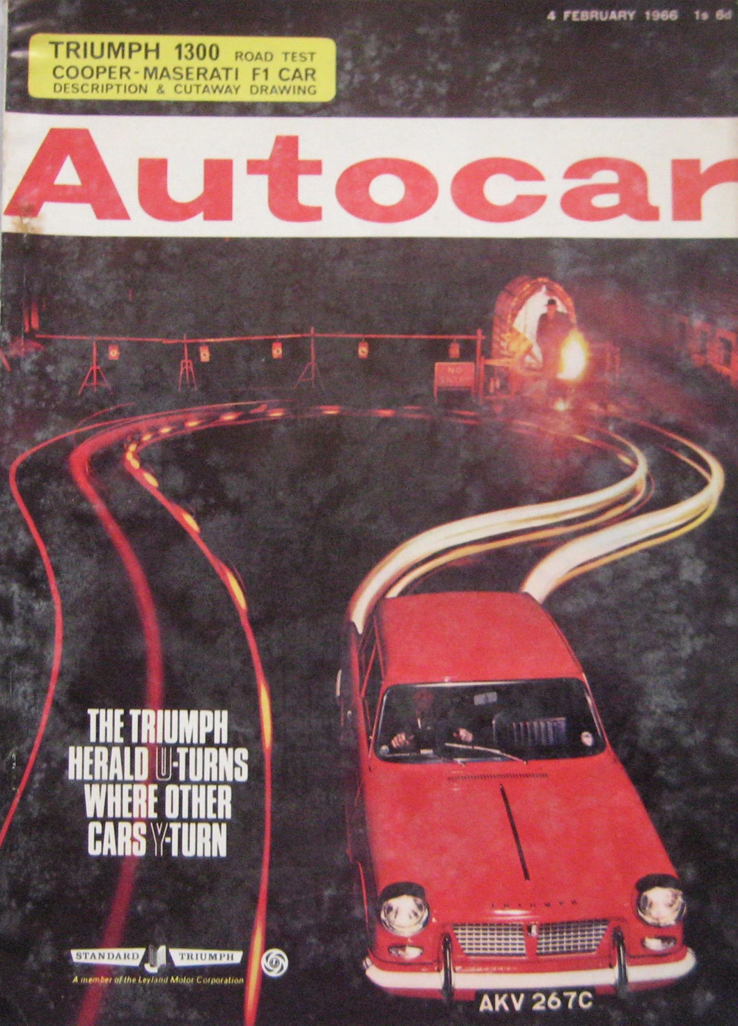 Autocar magazine 4/2/1966 featuring Triumph road test, Cooper-Maserati, Fiat