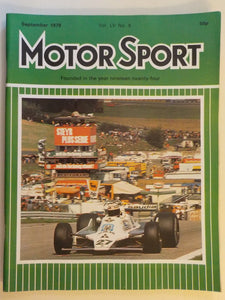 Motor Sport magazine Vol LV No 9 September 1979 [Paperback] William Boddy