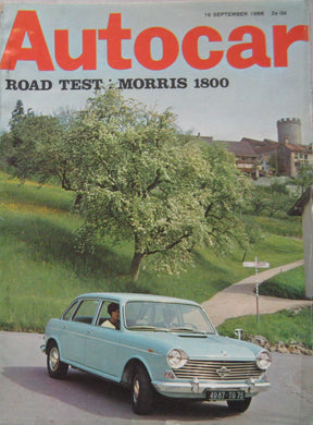 Autocar magazine 16/9/1966 featuring Morris 1800 road test, Taurus Mini