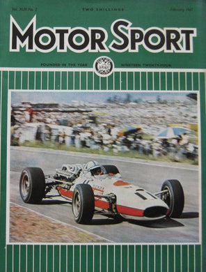 Motor Sport magazine 02/1967 featuring Alfa Romeo Spider, Speedwell VW Beetle