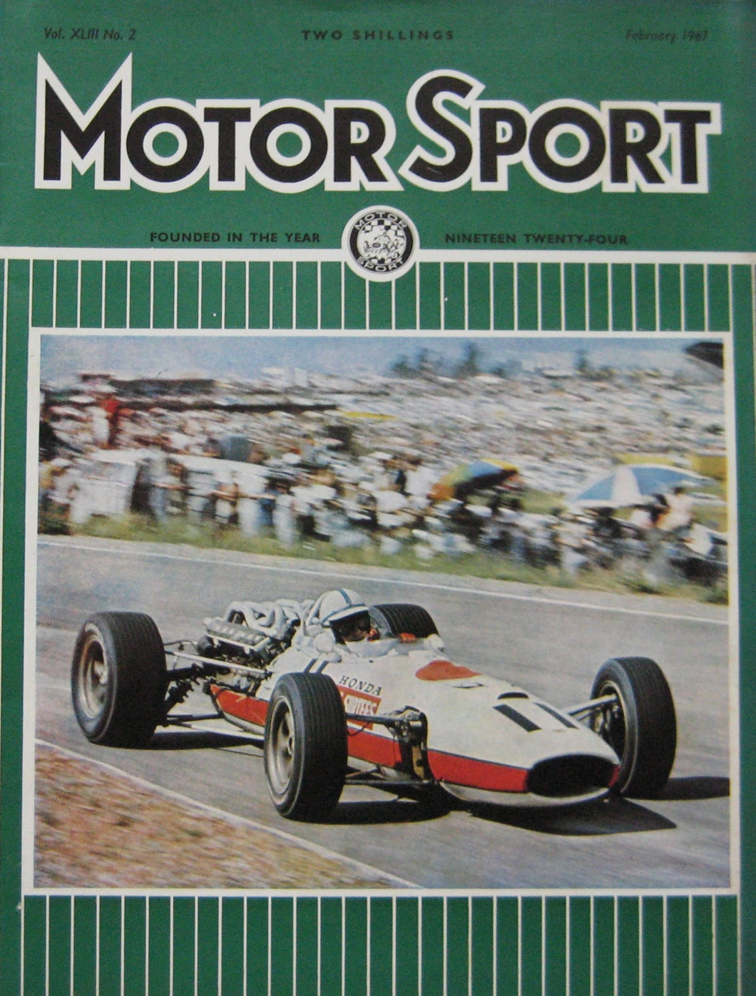 Motor Sport magazine 02/1967 featuring Alfa Romeo Spider, Speedwell VW Beetle