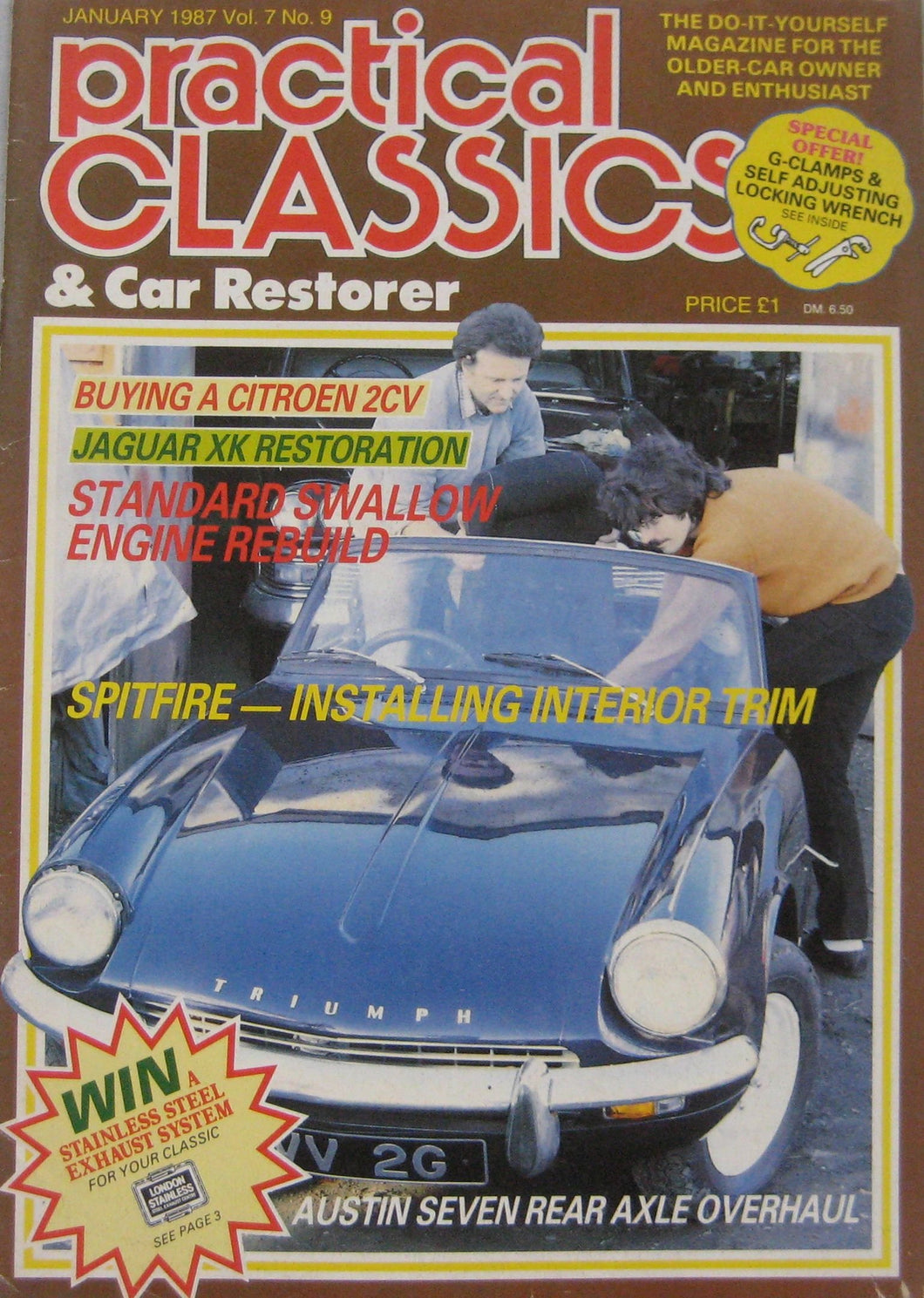 Practical Classics magazine 01/1987 featuring Citroen 2CV, Jaguar XK120 [Paperback] John Williams