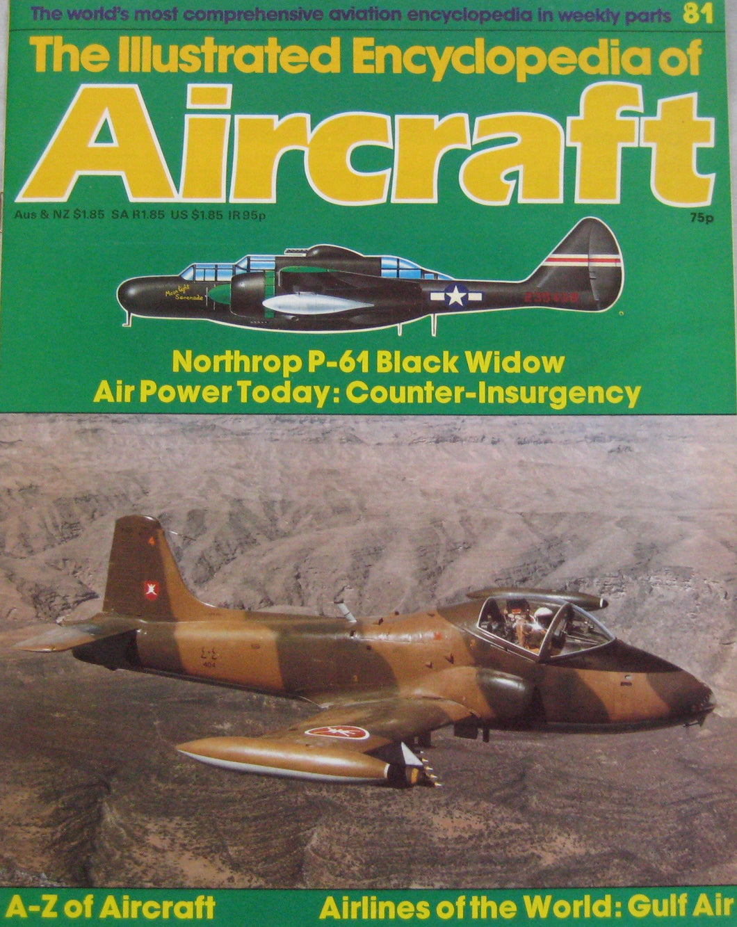 The Illustrated Encyclopedia of Aircraft magazine Issue 81 Northrop P-61 Black Widow cutaway drawing