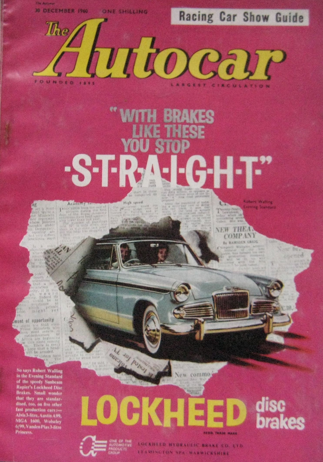 Autocar magazine 30/12/1960 featuring Bentley S2 Continental road test