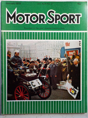 Motor Sport magazine February 1973 Vol XLIX No 2