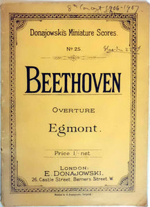 Donajowski's Miniature Scores No.25 Beethoven Overture Egmont [Paperback] Beethoven