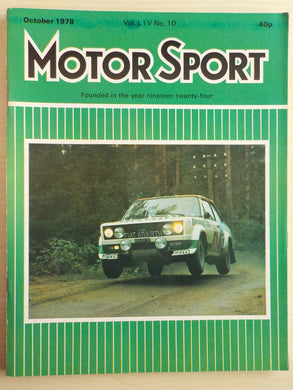 Motor Sport magazine October 1978 Vol LIV No 10