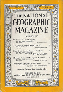 National Geographic Magazine Volume Cxi Number 1 - January 1957 [Paperback]