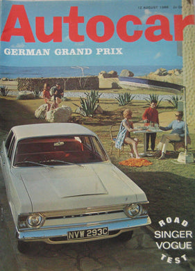 Autocar magazine 12/8/1966 featuring Singer Vogue road test, Ferguson