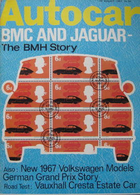 Autocar magazine August 10/8/1967 featuring Vauxhall Cresta, BMC & Jaguar