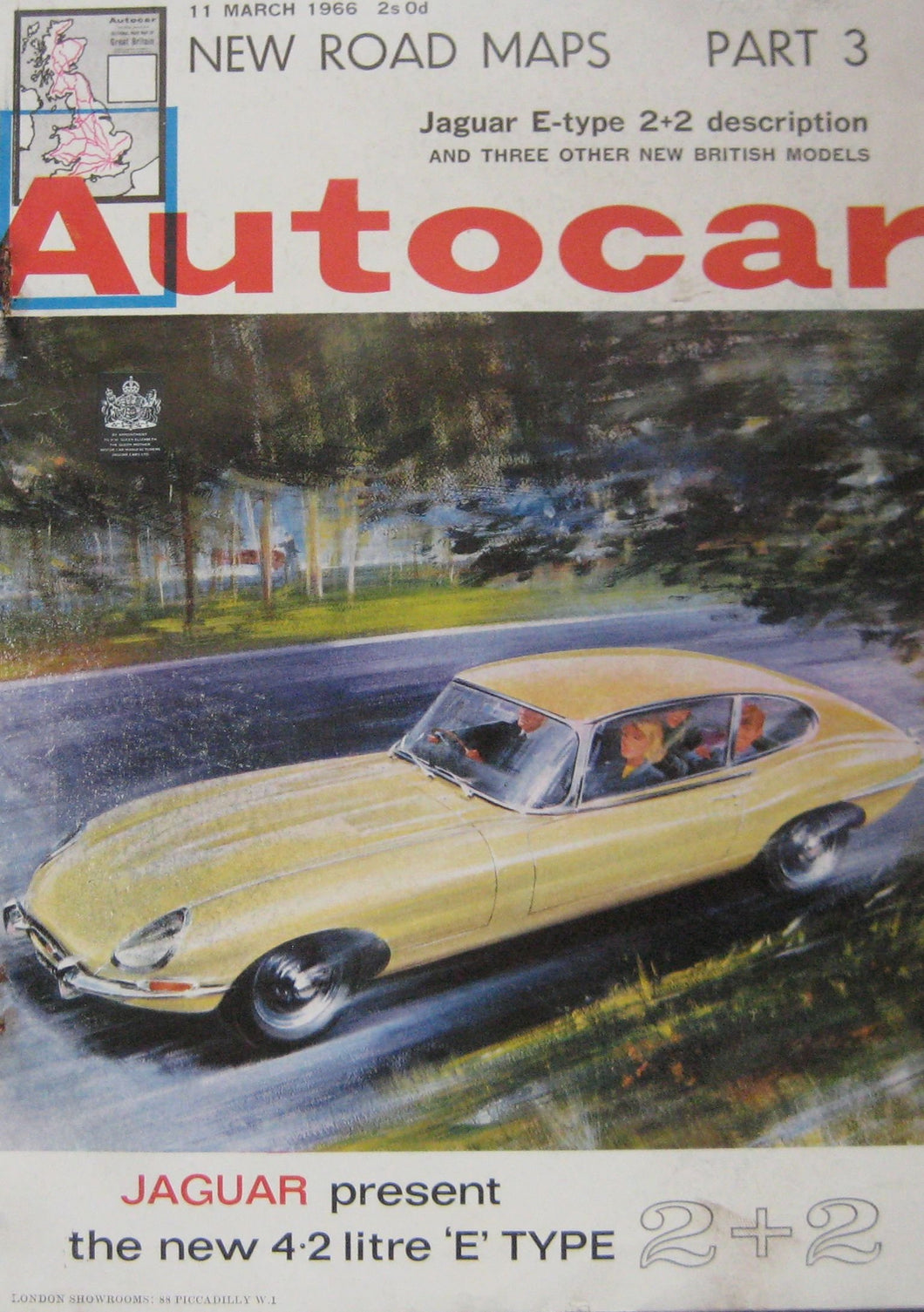 Autocar magazine 11/3/1966 featuring Mercedes 230 road test, Jaguar E-type 2+2 [Paperback] Maurice Smith