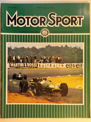 Motor Sport magazine Vol XLIII No 8 August 1967