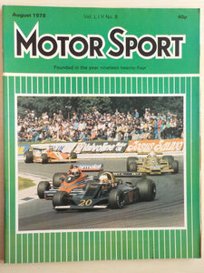 Motor Sport magazine August 1978 Vol LIV No 8 [Paperback] Bill Boddy