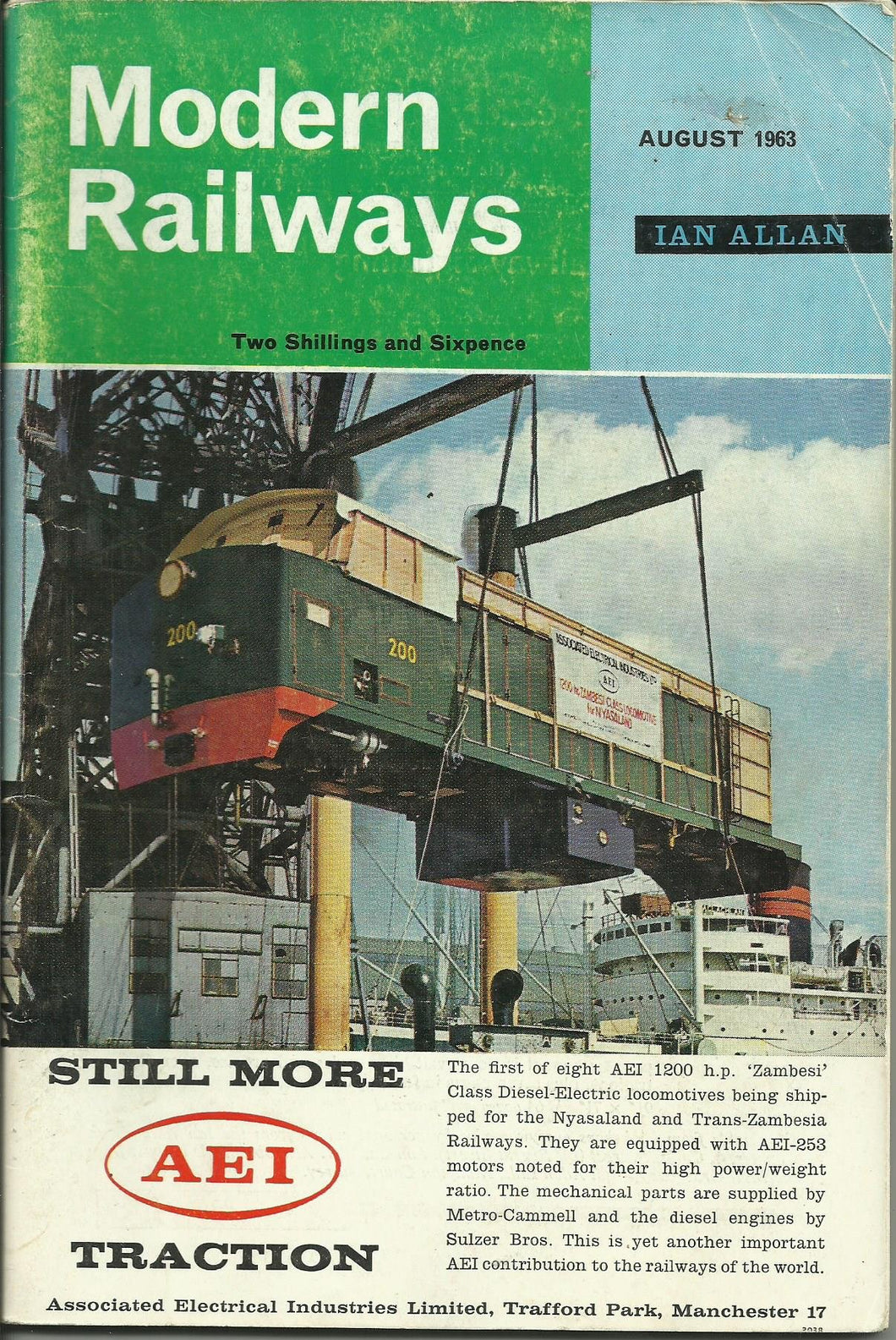 Modern Railways - Volume XVIII No 179 August 1963 [Paperback] Modern Railways