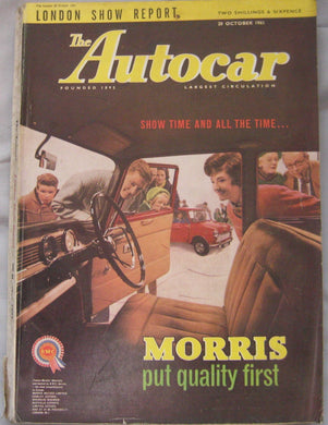 Autocar magazine 20/10/1961 featuring Austin Seven Mini Cooper road test