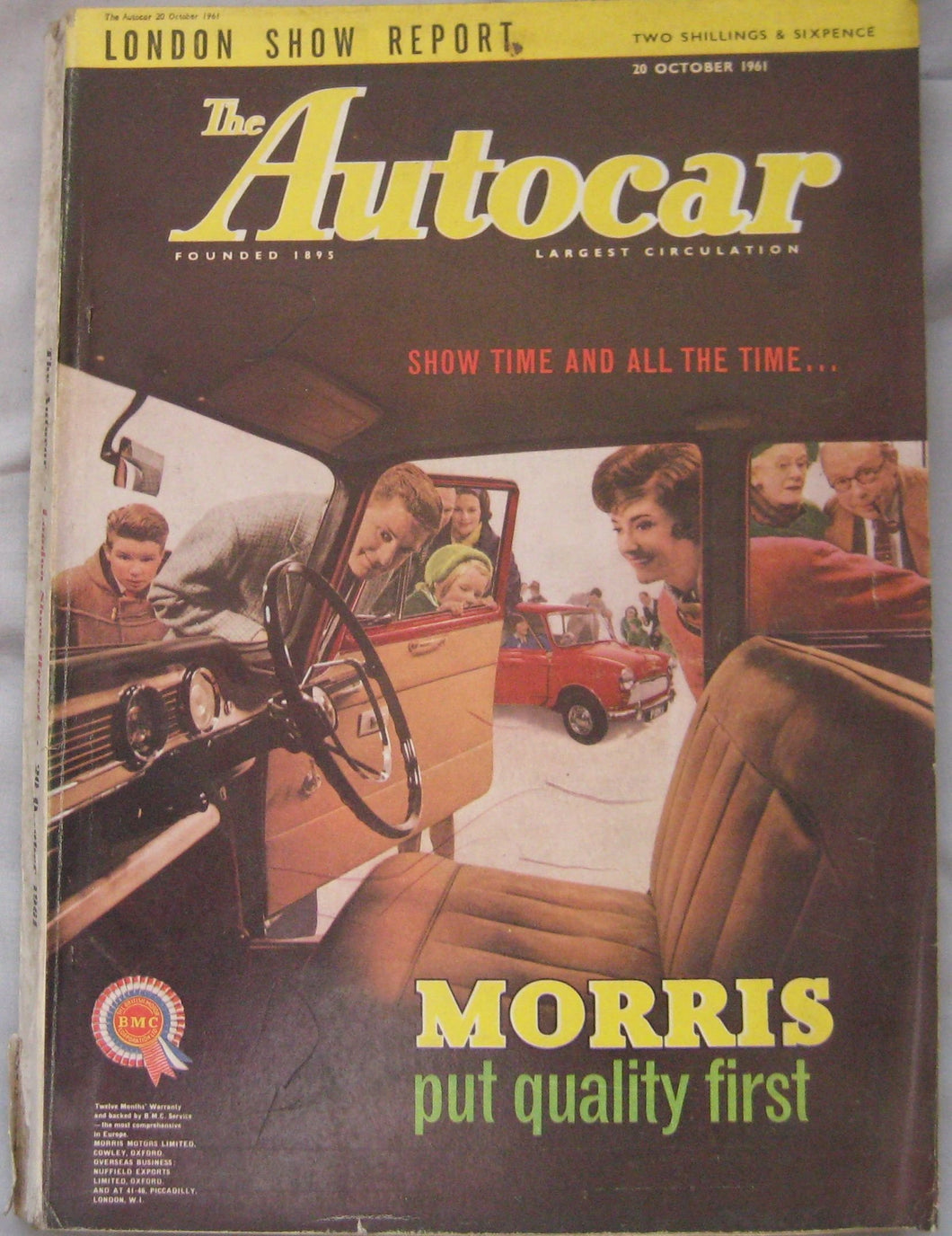 Autocar magazine 20/10/1961 featuring Austin Seven Mini Cooper road test
