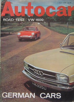 Autocar magazine 1/7/1966 featuring Volkswagen 1600 road test