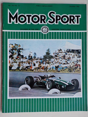 Motor Sport magazine 12/1966 featuring Rover P6 road test, Ford GT40, Daimler