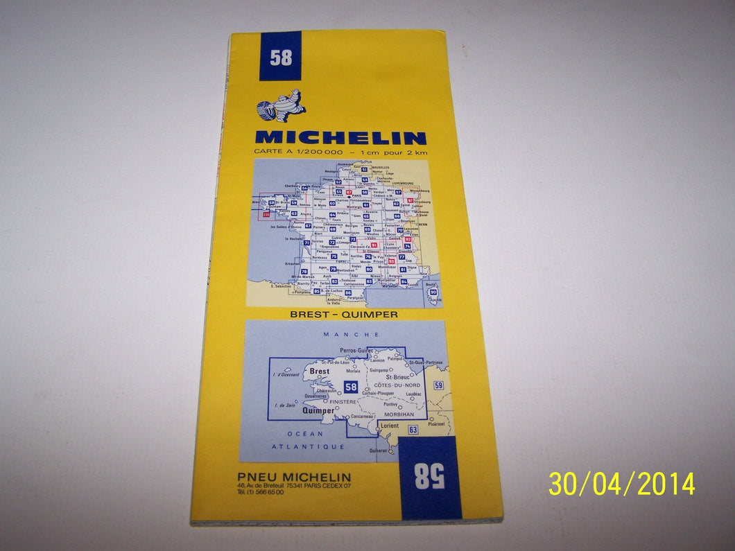 Michelin Brest - Quimper 58 [Map]