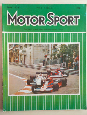 Motor Sport magazine June 1978 Vol LIV No 6 [Paperback] Bill Boddy