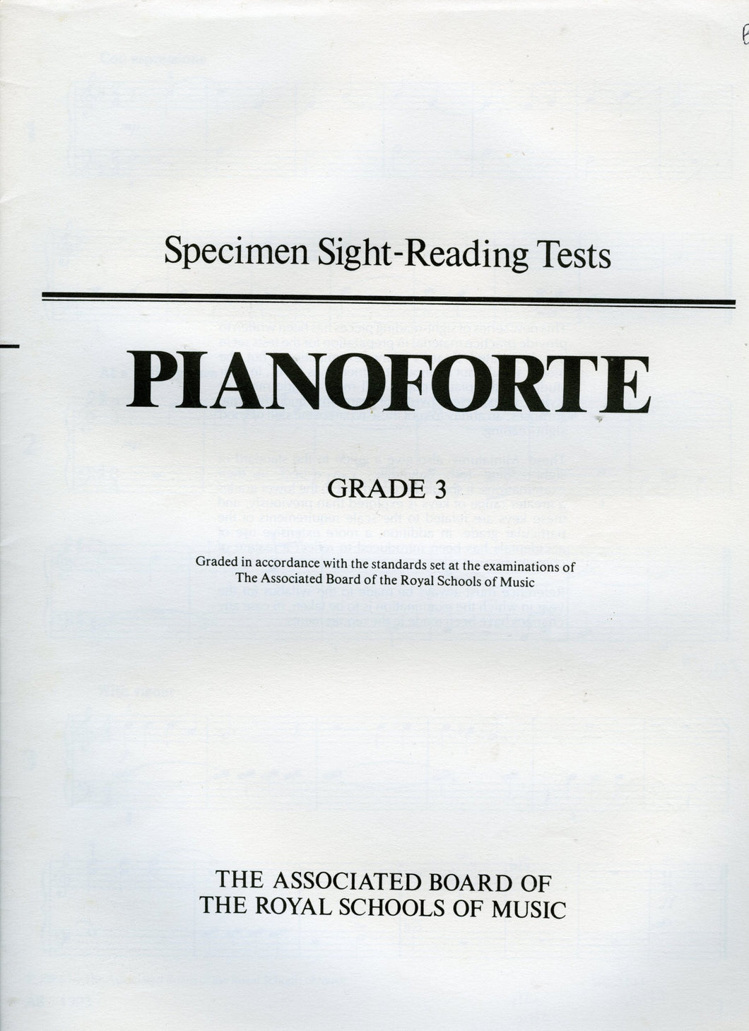 Specimen Sight-Reading Tests Pianoforte Grade 3 - The Associated Board of The Royal Schools of Music, London [Sheet music] The Associated Board of The Royal Schools of Music, London