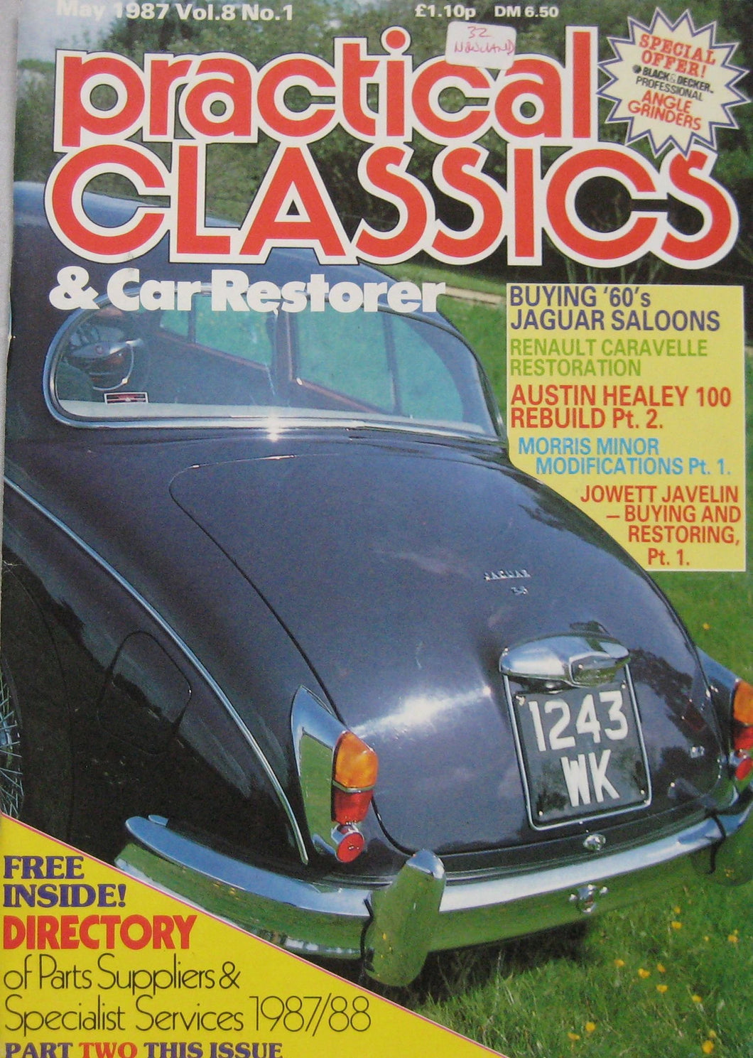 Practical Classics magazine 05/1987 featuring Jaguar, Renault Caravelle [Paperback] John Williams