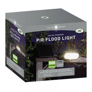 PIR 500 L (Lumen) Security Flood Light Passive Infrared Sensor (Motion Sensor) Solar Charged