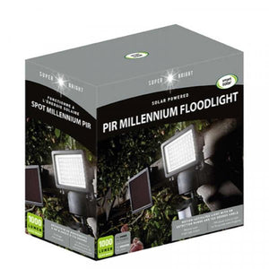 Solar Powered Ultra-Bright 1000 Lumen. PIR Millennium Floodlight - Motion Sensor - Solar Charged -  Security Light. - 22.5 x 11.5 x 16 cm