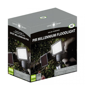 Solar Ultra-Bright 1000 Lumen. PIR Millennium Floodlight - Motion Sensor - Solar Powered -  Security Light.