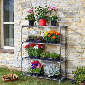 4 Tier GroZone, Greenhouse plant flower vegetable vertical gardening Shelving - Smart Garden - 100cm x 30cm x 90cm