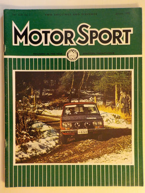 Motor Sport magazine Vol XLVI No 1 January 1970