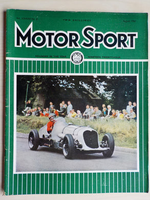 Motor Sport magazine Vol XXXVIII No 8 = August 1962