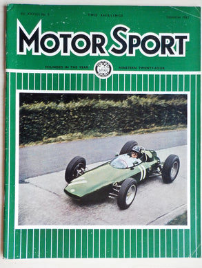 Motor Sport magazine Vol XXXVIII No 9 = September 1962