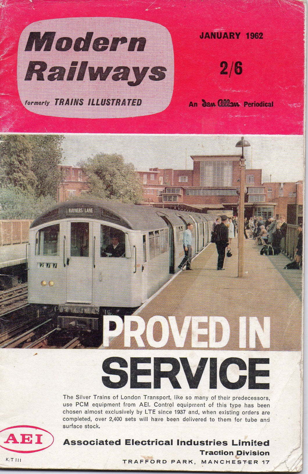 Modern Railways, January 1962. Vol. XV No. 160 [Paperback] Unknown
