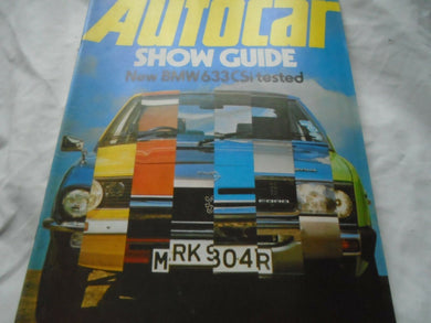 AUTOCAR 16 OCTOBER 1976 - SHOW GUIDE - BMW 633CSI TESTED