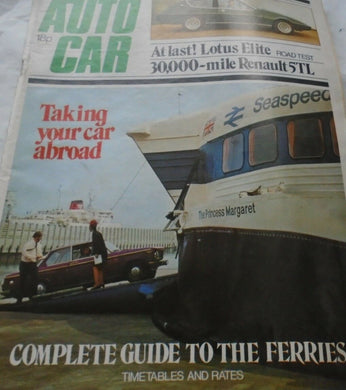 AUTOCAR 18 JANUARY 1975. LOTUS ELITE. RENAULT 5TL. FERRIES GUIDE
