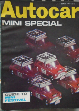 AUTOCAR 25 MAY 1967 MINI SPECIAL, MINI FESTIVAL, ALFA GIULIA 1300TI, WOLS HORNET