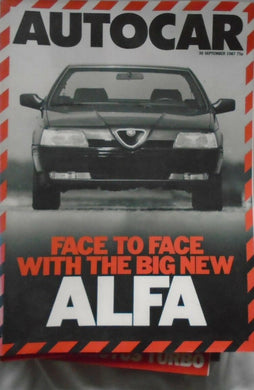 AUTOCAR 30 SEPTEMBER 1987, ALFA, STARION, ALFA 164, GRAND PRIX, LE MANS